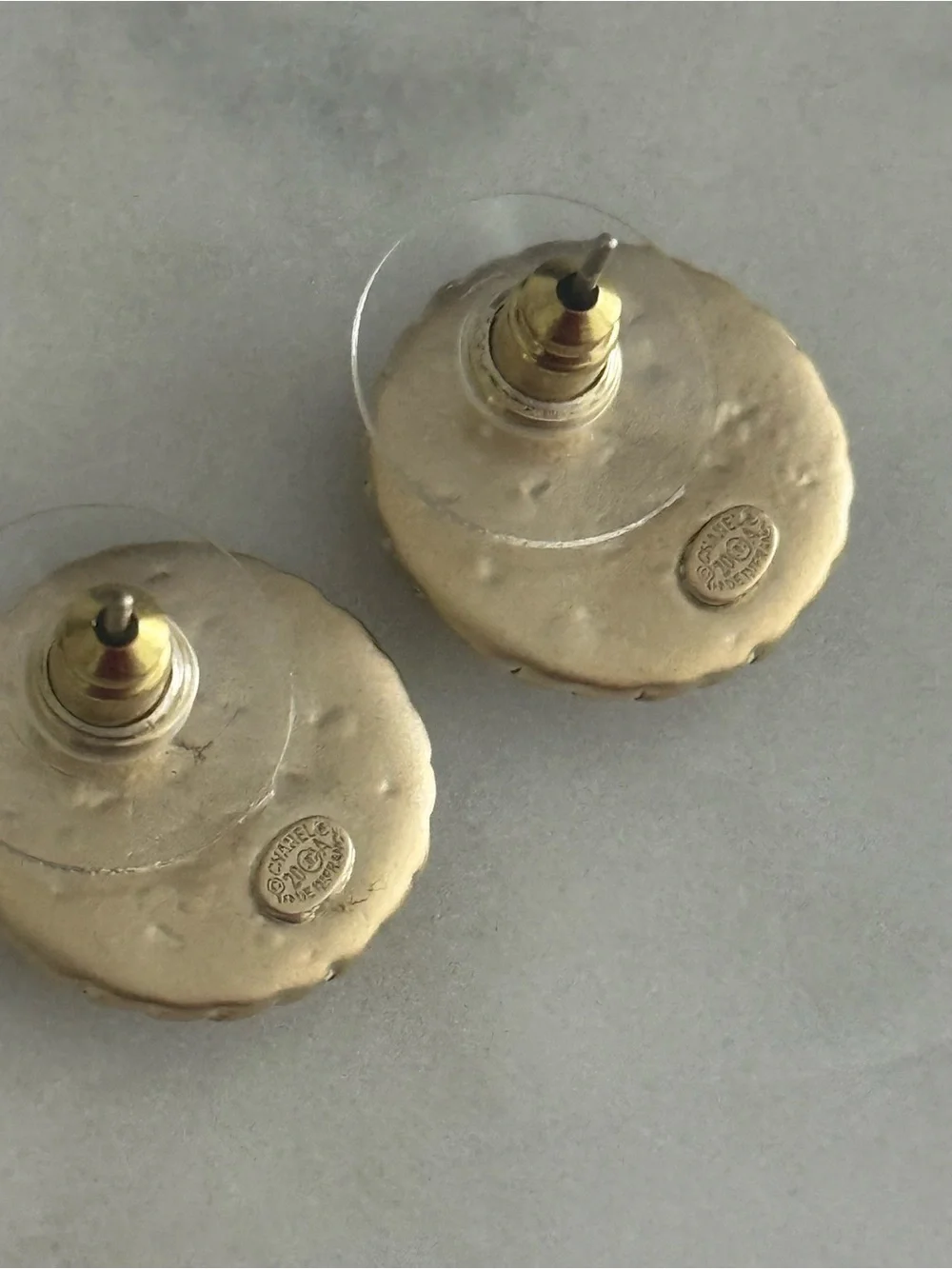 Authentic Chanel Button Stud Earrings